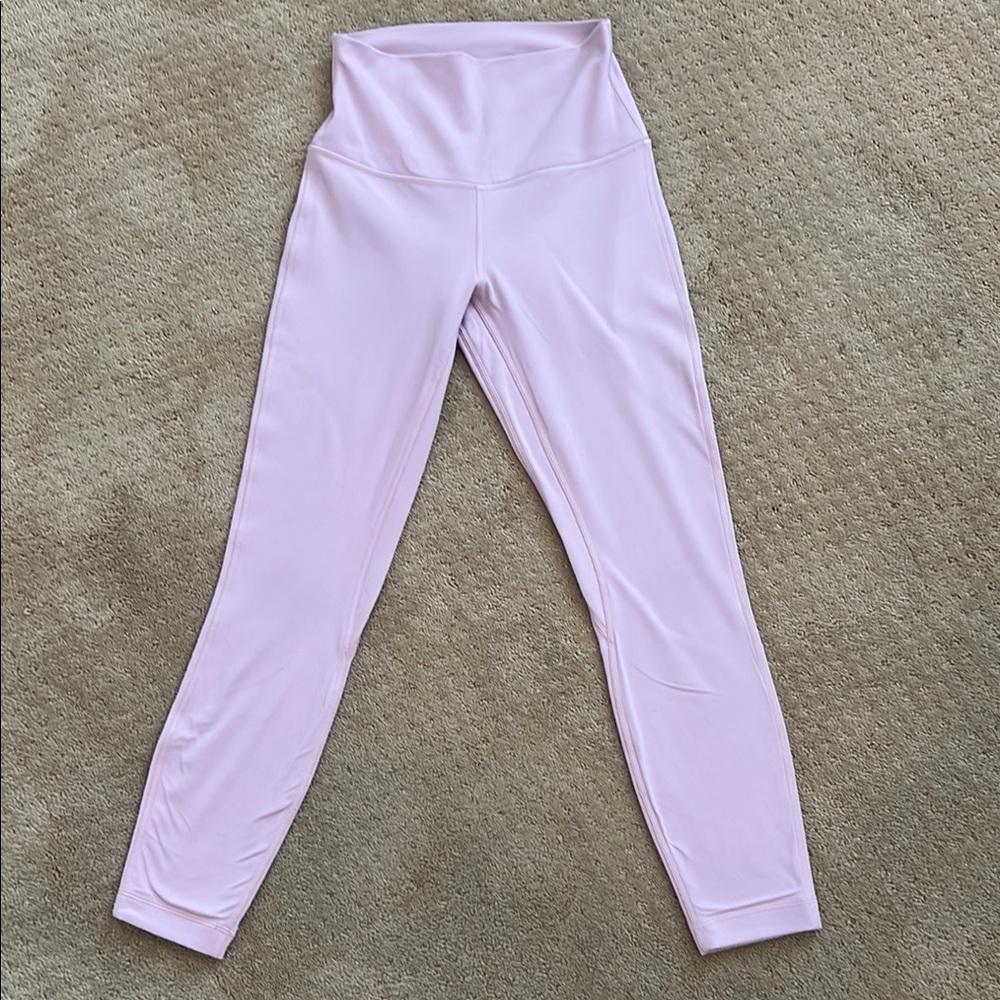 Seamless Pink High-Waisted Leggings with Textured Design